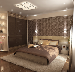 Bedroom design 15 sq m with two windows