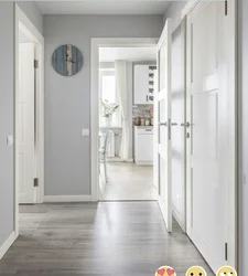 White-gray doors in the apartment interior