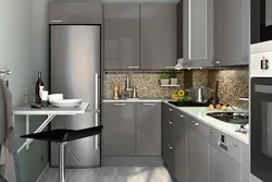 Interior of a small kitchen in gray