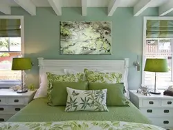 Интерьер спальни в зеленом тоне фото