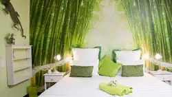 Bedroom interior in green tone photo