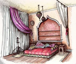 Bedroom design drawn
