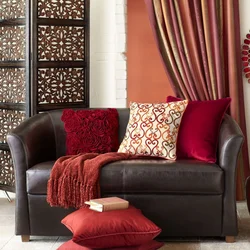 Lingonberry color in living rooms photo