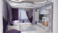 Lilac Gray Living Room Photo