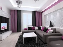 Lilac gray living room photo