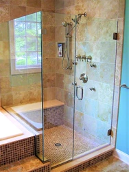 Bathroom With Tile Shower Without Tray Design