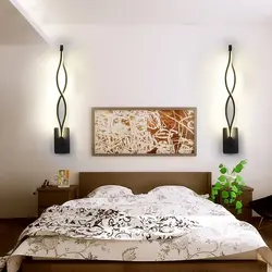 Lamp on the wall in the bedroom photo