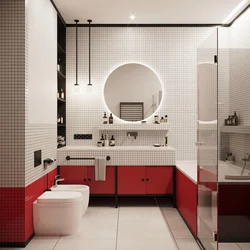 Bathroom design red and black