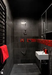 Дизайн ванной комнаты красно черного цвета