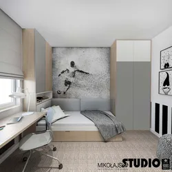 Bedroom design 9 sq m for a boy