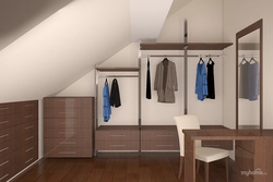 Dressing Room In The Attic With A Sloping Ceiling Photo