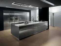 Фото кухни серебристого цвета