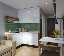 Kitchen design 18 sq m in modern style
