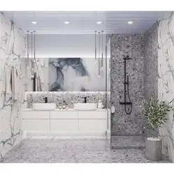 Bathroom design with sheet panels