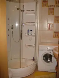 Дизайн ванной с душевым уголком и стиральной машиной