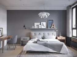 Accents In The Interior Of A Gray Bedroom