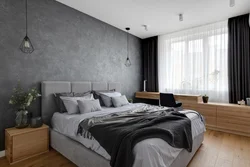 Accents In The Interior Of A Gray Bedroom