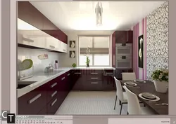 Kitchen design 7 squares with refrigerator