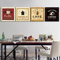 Posters on the wall for the kitchen interior