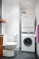 Сушильная машина в интерьере ванной фото