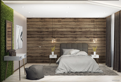 Спальня стена из дерева фото