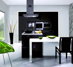 Kitchen With Black Table Photo