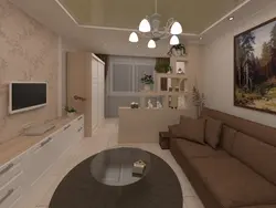 Design of a living room with a balcony 20 sq.m.