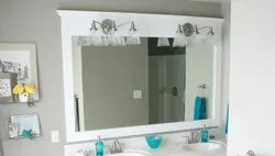 At what height to hang a mirror in the bathroom photo