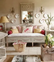 Living room interior in shabby style