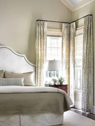 Wall cornice in the bedroom interior