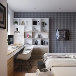 Modern teenager bedroom interior