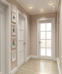 White Wallpaper Design In The Hallway