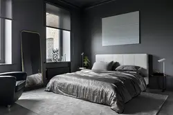 Graphite color in the bedroom interior