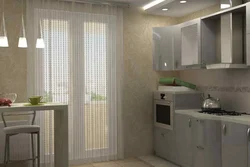 Современный дизайн окна с балконом на кухне