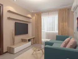 Living room design 12 sq m with balcony