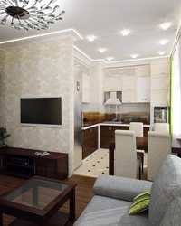 Design of a room combined with a kitchen in Khrushchev
