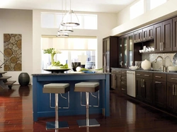 What colors does wenge go with in the kitchen interior?