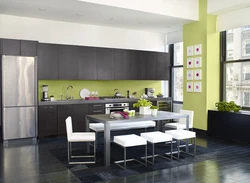What colors does wenge go with in the kitchen interior?