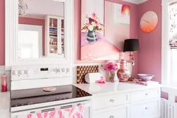 Kitchen design pink walls