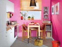 Kitchen design pink walls