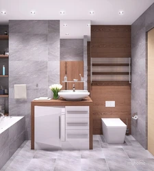 Bathroom design white gray wood