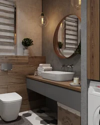 Bathroom Design White Gray Wood