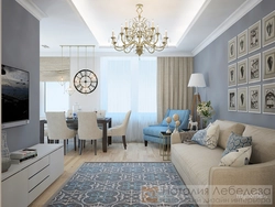 Living Room In Beige Tones Photo With Accents