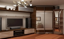 Wardrobe in the living room modern style photo