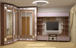 Wardrobe in the living room modern style photo