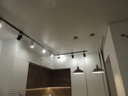 Трековый светильник на натяжной потолок в прихожей фото