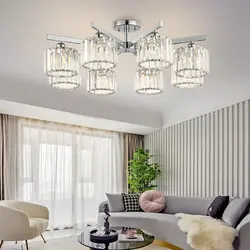 Two Chandeliers In The Living Room In The Interior