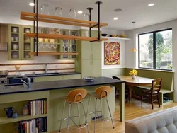 Ceiling in the kitchen photo with a bar counter