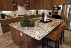 Тарҳи ошхона бо countertops санг