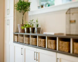 Baskets in the kitchen interior